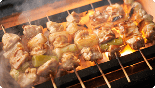 Grilled chicken and skewers